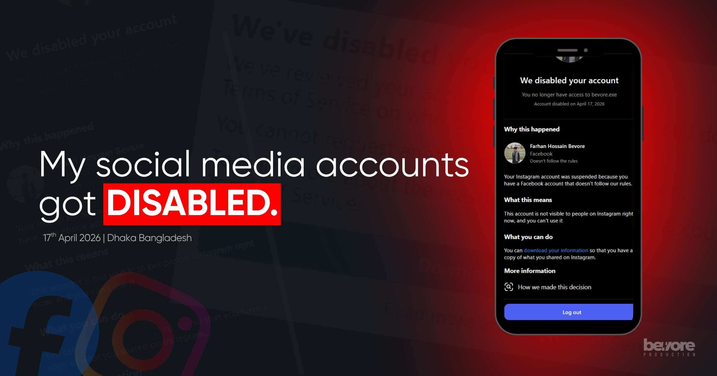 My Social Media accounts got DISABLED